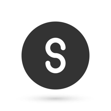 Gri Pusula güney simgesi beyaz arkaplanda izole edildi. Rüzgâr yön bulma sembolü. Rüzgar gül işareti. Vektör