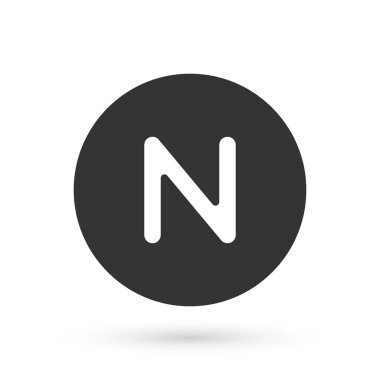 Gri Pusula kuzey simgesi beyaz arkaplanda izole edildi. Rüzgâr yön bulma sembolü. Rüzgar gül işareti. Vektör