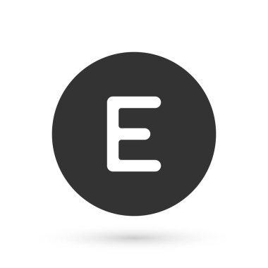 Gri Pusula Batı simgesi beyaz arkaplanda izole edildi. Rüzgâr yön bulma sembolü. Rüzgar gül işareti. Vektör