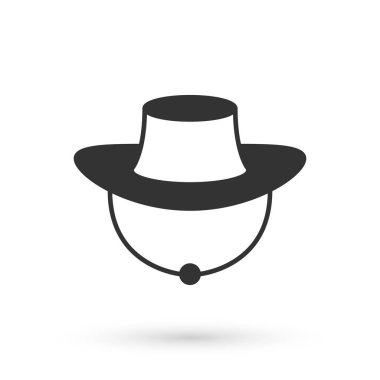 Gri Balıkçı şapkası simgesi beyaz arkaplanda izole edilmiş. Vektör