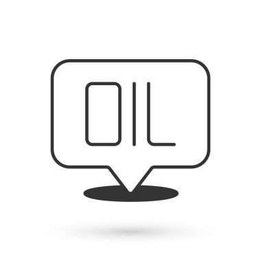 Gri Kelimeli yağ ikonu beyaz arkaplanda izole edilmiş. Vektör