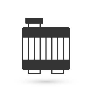 Gri araba soğutma sistemi simgesi beyaz arka planda izole edildi. Vektör