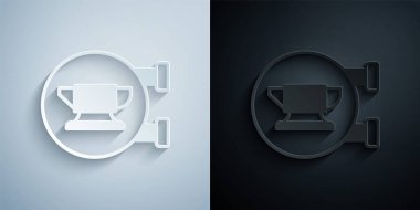 Kağıt kesiği Demirci örs aracı simgesi gri ve siyah arkaplanda izole edildi. Metal dövmesi. Kalpazanlık aleti. Kağıt sanatı tarzı. Vektör