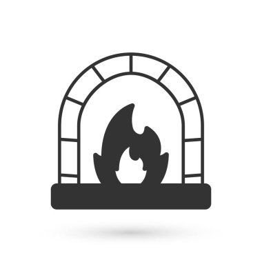 Gri Demirci fırın ikonu beyaz arka planda izole edildi. Vektör