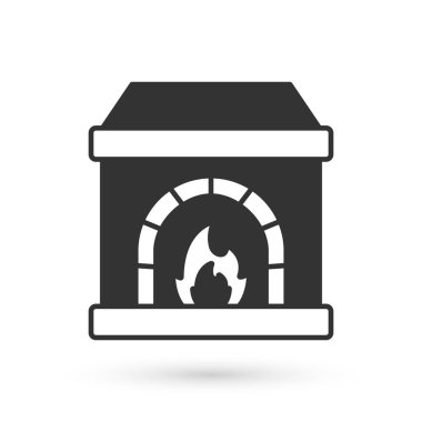 Gri Demirci fırın ikonu beyaz arka planda izole edildi. Vektör