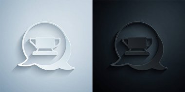 Kağıt kesiği Demirci örs aracı simgesi gri ve siyah arkaplanda izole edildi. Metal dövmesi. Kalpazanlık aleti. Kağıt sanatı tarzı. Vektör