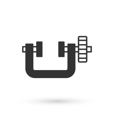 Gri Kıskaç ve vida araç simgesi beyaz arkaplanda izole. Çilingir aleti. Vektör