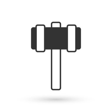 Beyaz arkaplanda izole edilmiş gri balyoz simgesi. Vektör