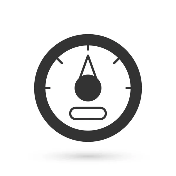 Icône Jauge Gaz Gris Moteur Isolée Sur Fond Blanc Compteur — Image vectorielle