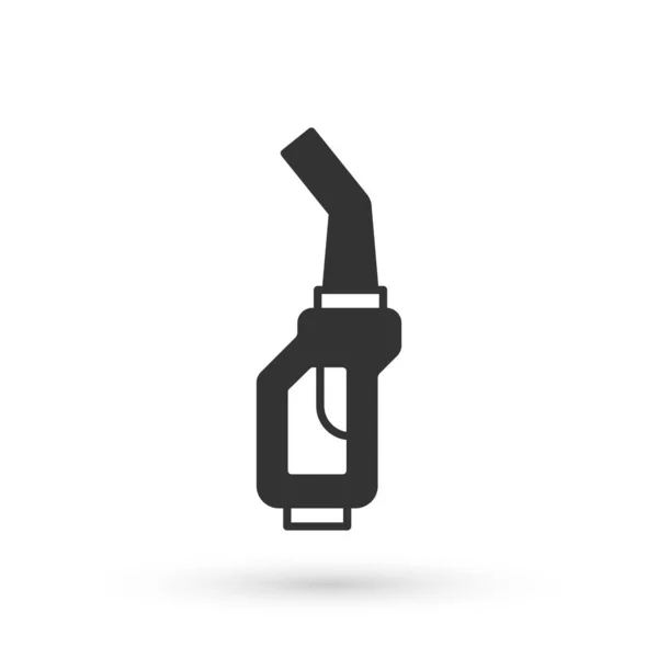 Grey Gasoline Pump Nozzle Icon Isolated White Background Fuel Pump — Stock Vector