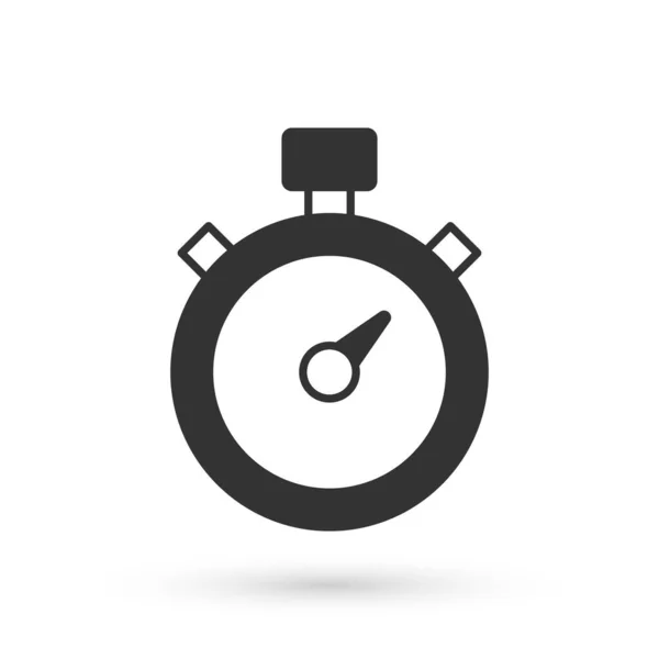 Grey Stopwatch Icon Isolated White Background Time Timer Sign Chronometer — Stock Vector