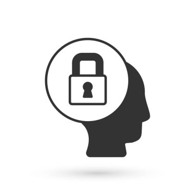 Gri Kilit simgesi beyaz arkaplanda izole edildi. Asma kilit işareti. Güvenlik, güvenlik, koruma, gizlilik kavramı. Vektör