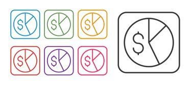 Çizgi pazar analiz simgesini beyaz arkaplanda izole et. Metin dosya simgesini rapor et. Muhasebe tabelası. Denetim, analiz, planlama. Simgeleri renklendirin. Vektör