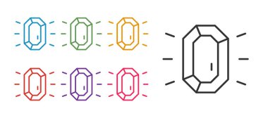 Beyaz arkaplanda Diamond simgesi izole edildi. Mücevher sembolü. Mücevher taşı. Simgeleri renklendirin. Vektör