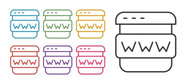 Satır Tarayıcı pencere simgesini beyaz arkaplanda izole et. Simgeleri renklendirin. Vektör