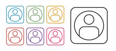 Satır Ayarla Beyaz arkaplanda izole hesap ekran simgesi oluştur. Simgeleri renklendirin. Vektör