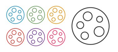 Satır Ay simgesini beyaz arkaplanda izole et. Simgeleri renklendirin. Vektör