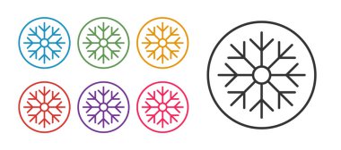 Kar Tanesi simgesini beyaz arkaplanda izole et. Mutlu Noeller ve mutlu yıllar. Simgeleri renklendirin. Vektör