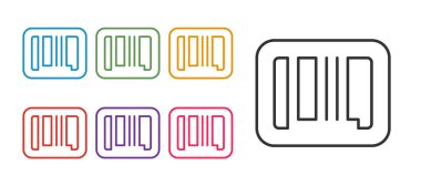 Barkod simgesini beyaz arkaplanda ayır. Simgeleri renklendirin. Vektör