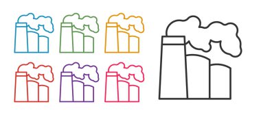 Beyaz arka planda izole edilmiş petrol ve gaz sanayi inşaat ikonu. Simgeleri renklendirin. Vektör