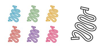 Beyaz arkaplanda satır Racing parça simgesi izole. Simgeleri renklendirin. Vektör