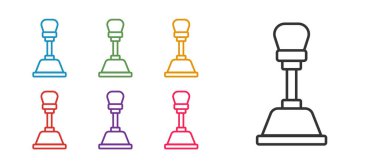 Çizgi şekil değiştiren simgesini beyaz arkaplanda izole et. Elle iletim simgesi. Simgeleri renklendirin. Vektör