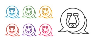 At nalı simgesi beyaz arkaplanda izole edildi. Simgeleri renklendirin. Vektör