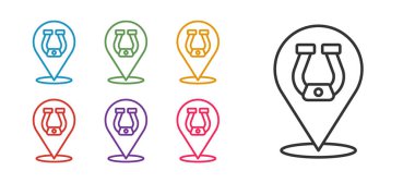 At nalı simgesi beyaz arkaplanda izole edildi. Simgeleri renklendirin. Vektör