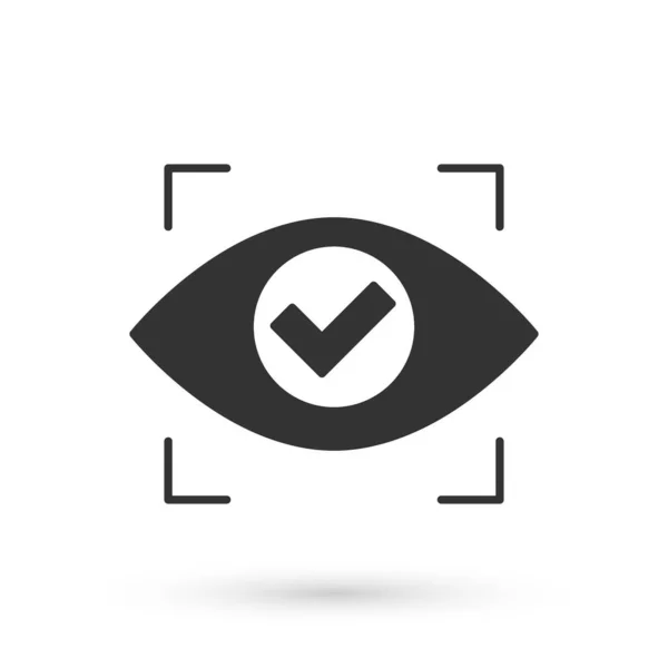 白の背景に隔離されたグレーの目のスキャンアイコン 目をスキャン 保安検査のシンボル サイバー サイン ベクトル — ストックベクタ