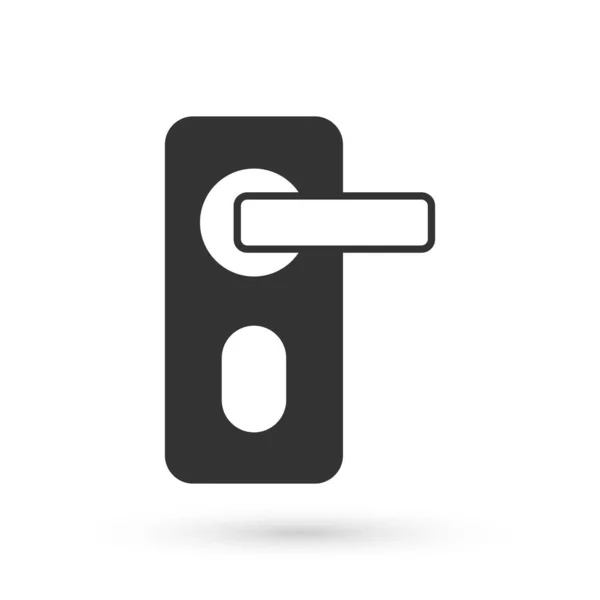 Grey Fingerprint Door Lock Icon Isolated White Background App Icon — Stock Vector