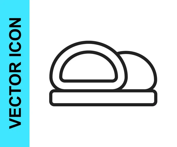 Icono Sushi Línea Negra Aislado Sobre Fondo Blanco Comida Tradicional — Vector de stock