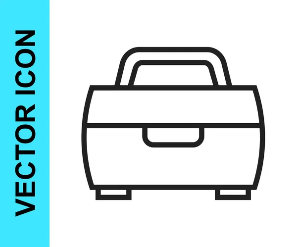 Ligne Noire Cas Boîte Contenant Pour Oscillateur Engin Icône Équipement — Image vectorielle