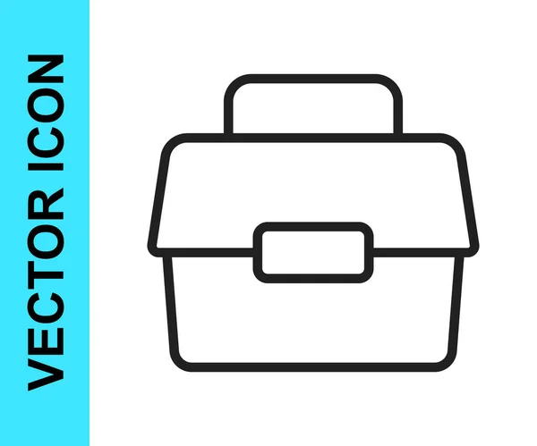 Black Line Case Oder Box Container Für Wobbler Und Ausrüstung — Stockvektor