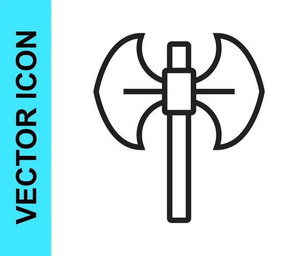 Черная Линия Средневековая Икона Полеза Изолирована Белом Фоне Вектор — стоковый вектор