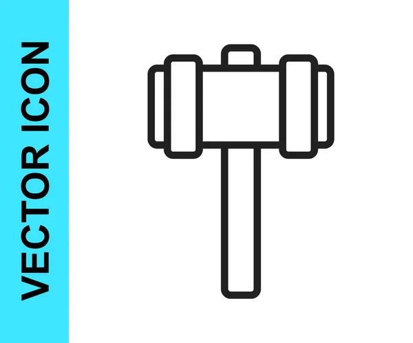 Icono Línea Negra Sledgehammer Aislado Sobre Fondo Blanco Vector — Vector de stock