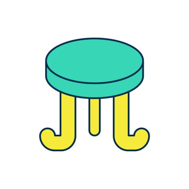 Doldurulmuş kahve masası simgesi beyaz arka planda izole edilmiş. Sokak kafesi. Vektör