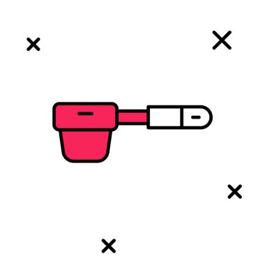 Doldurulmuş kahve filtresi tutacağı simgesi beyaz arkaplanda izole edilmiş. Vektör