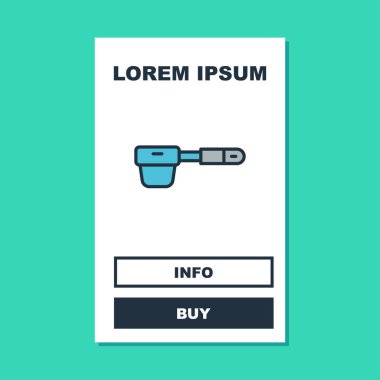 Doldurulmuş kahve filtresi tutacağı simgesi turkuaz arka planda izole edilmiş. Vektör