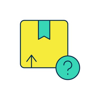 Doldurulmuş karton kutu simgesi beyaz arkaplanda izole edildi. Kutu, paket, paket işareti. Teslimat ve ambalaj. Vektör