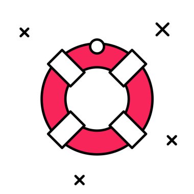 Doldurulmuş Lifebuoy simgesi beyaz arkaplanda izole edildi. Can simidi sembolü. Vektör