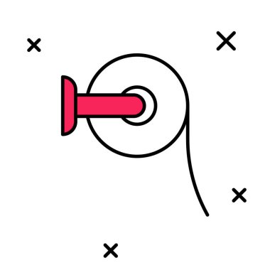 Doldurulmuş tuvalet kağıdı rulosu simgesi beyaz arkaplanda izole edildi. Vektör