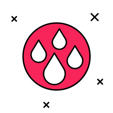 Doldurulmuş ana hatlı su bırakma simgesi beyaz arkaplanda izole edildi. Vektör