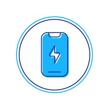 Doldurulmuş Smartphone, beyaz arkaplanda izole edilmiş cep telefonu simgesi. Vektör