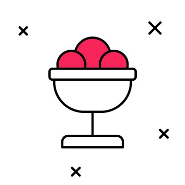 Beyaz arka planda izole edilmiş dondurma ikonuna çizilmiş. Güzel sembol. Vektör