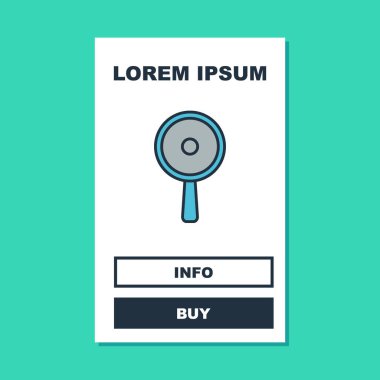 Doldurulmuş kızartma tavası simgesi turkuaz arka planda izole edildi. Kızartma veya kızartma gıda sembolü. Vektör