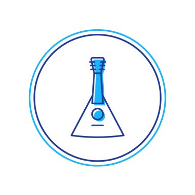 Beyaz arkaplanda izole edilmiş ana hatlı müzikal enstrüman Balalaika simgesi. Vektör