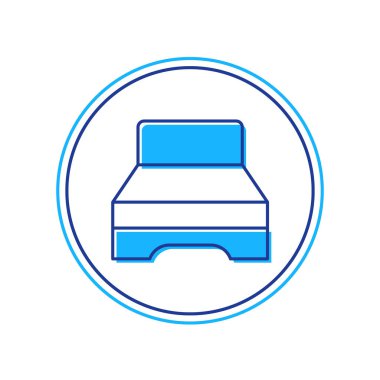 Beyaz arka planda izole edilmiş iki ya da bir kişi için büyük yatak. Vektör