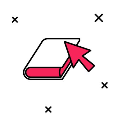 Doldurulmuş Çevrimiçi Kitap simgesi beyaz arkaplanda izole edildi. İnternet eğitimi konsepti, e-öğrenme kaynakları, uzak online kurslar. Vektör