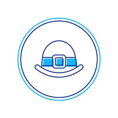 Beyaz arka planda izole edilmiş ana hatlı cüce şapka simgesi. Aziz Patrick gününüz kutlu olsun. Ulusal İrlanda bayramı. Vektör