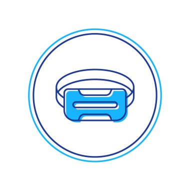 Doldurulmuş Sanal gerçeklik gözlüğü simgesi beyaz arkaplanda izole edilmiş. Stereoskopik 3D VR maskesi. Optik baş monte edildi. Vektör